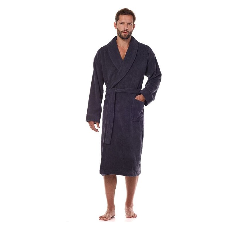 L&L Pánsky froté župan Roland tmavo sivý 53621386