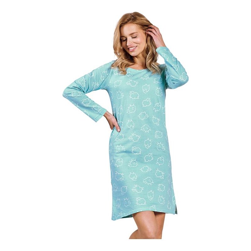 Taro Nočná košeľa Abi tyrkysová s ovečkami 54485812