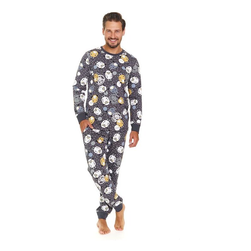 DN Nightwear Pánske pyžamo Ovečka sivé 55892241