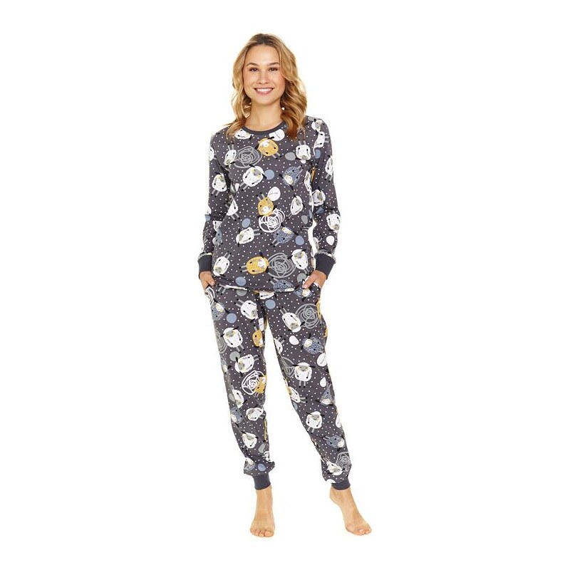 DN Nightwear Dámske pyžamo Ovečka sivé 55892240
