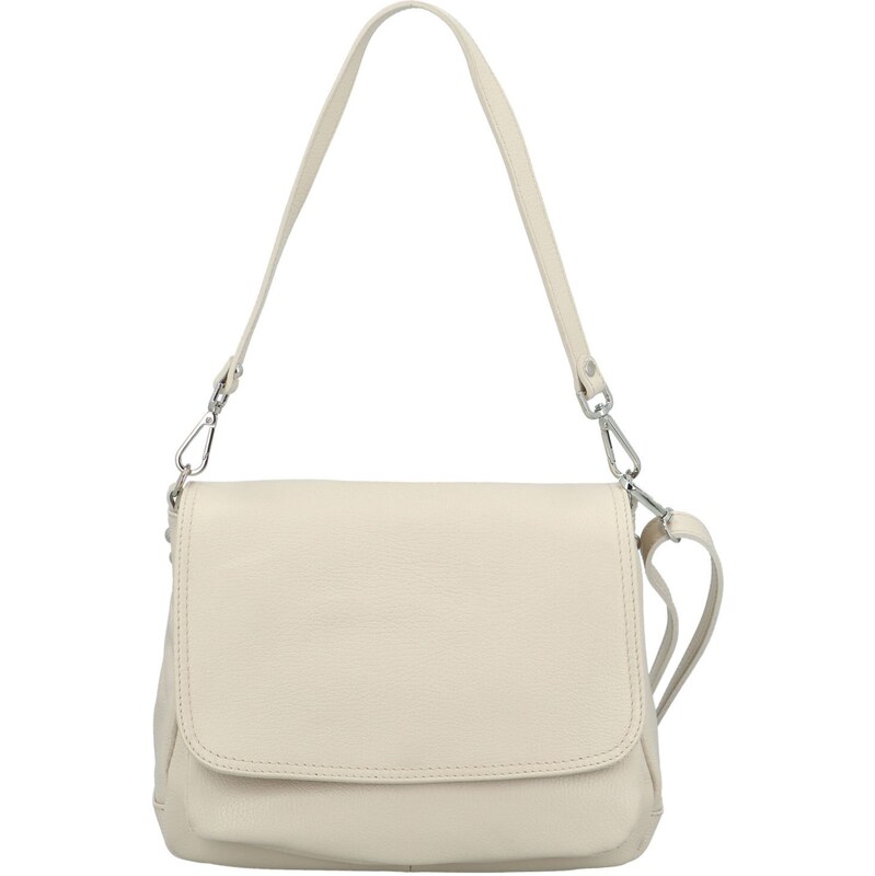 Delami Vera Pelle Dámska kožená crossbody kabelka krémová - Delami 63109183
