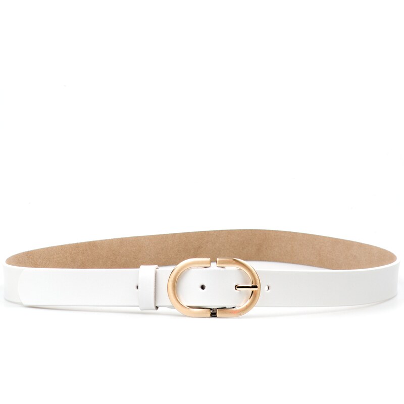 Blaire Dámsky kožený opasok biely 64988342