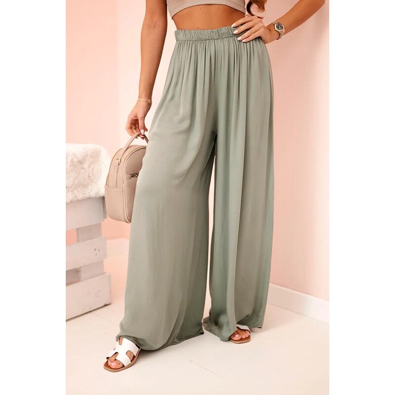 MladaModa Široké voľné nohavice s gumičkou v páse model 3180 farba 63090472