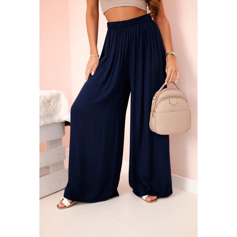 MladaModa Široké voľné nohavice s gumičkou v páse model 3180 farba 63090473