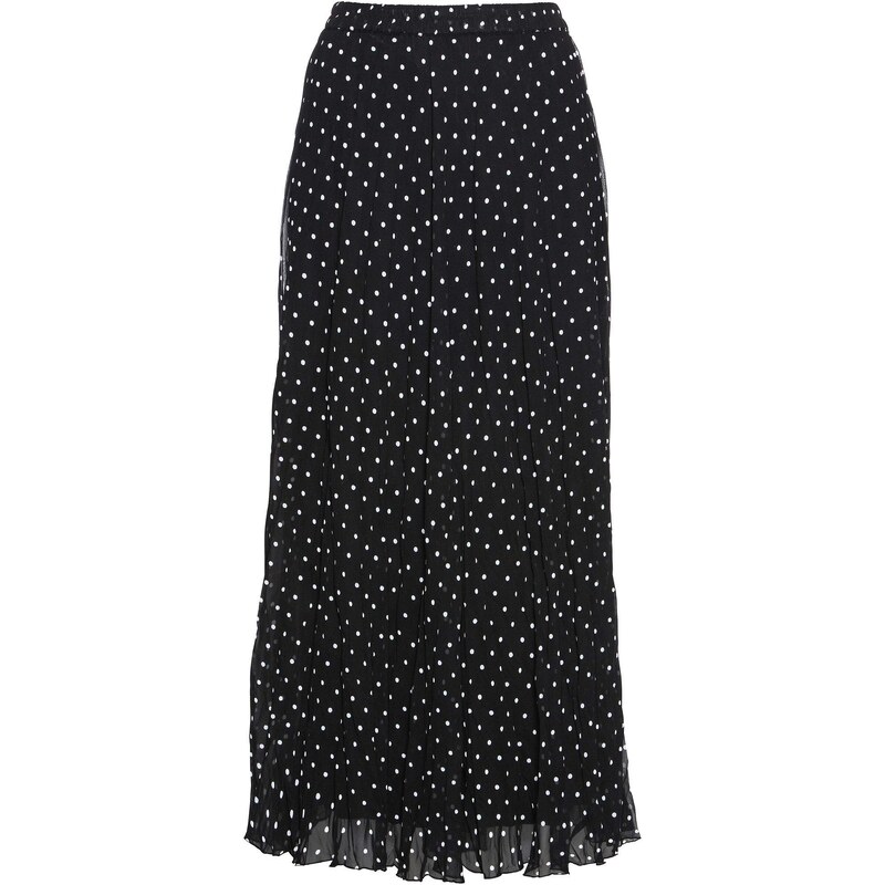 bonprix Šifónová sukňa v pokrčenom vzhľade, farba čierna 44799379