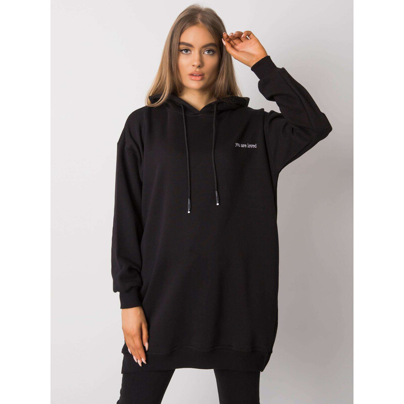RELEVANCE Čierna dámska oversize mikina s kapucňou RV-BL-7097.26-black 57948404