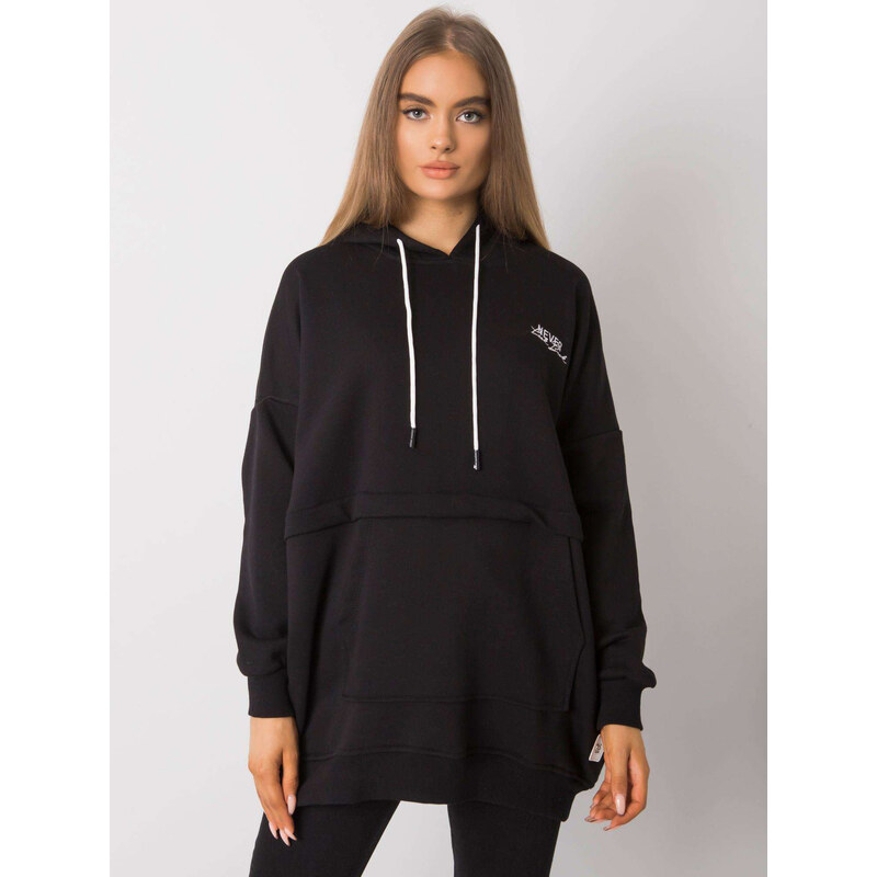 RELEVANCE Čierna dámska oversize mikina s vreckom RV-BL-7095.30P-black 57948413