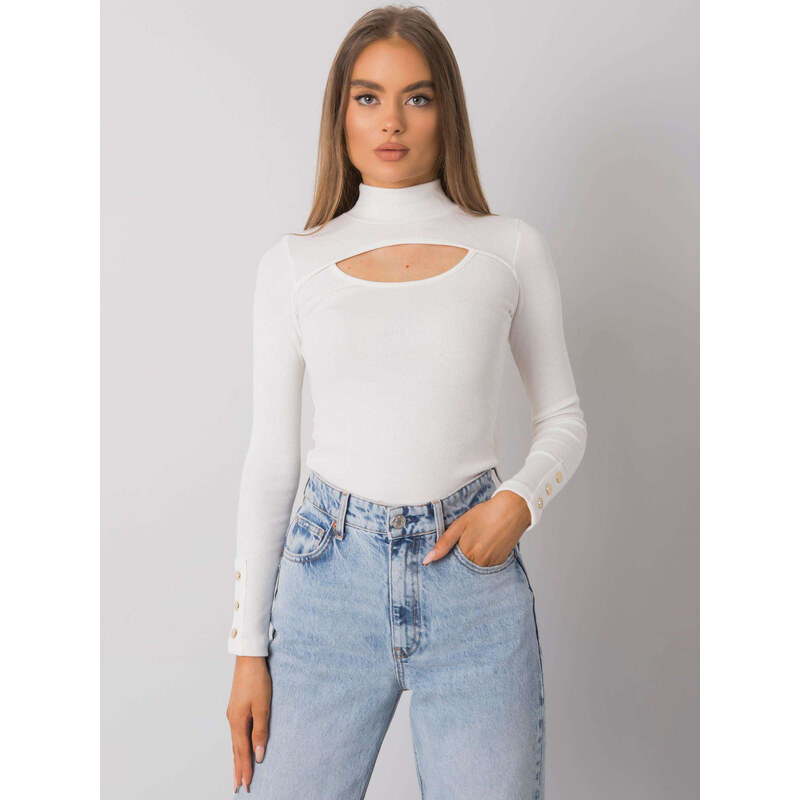 BASIC FEEL GOOD Smotanové dámske tričko s prestrihom RV-BZ-7259.20 28083720