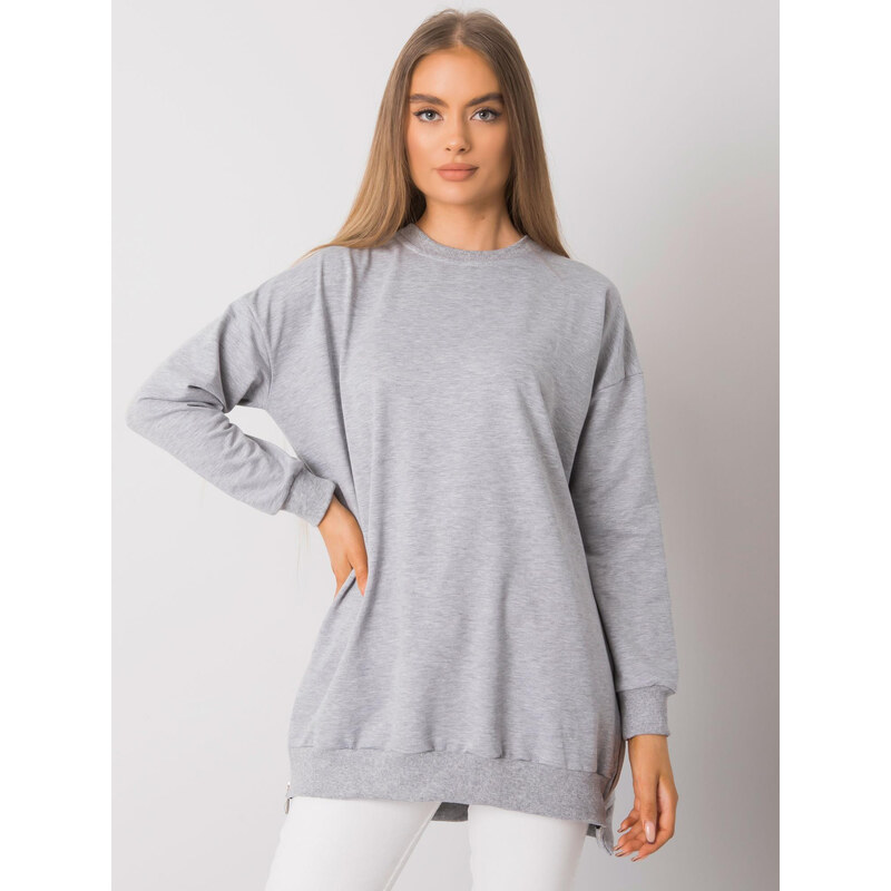BASIC FEEL GOOD Svetlosivá dámska tunika so zipsami RV-TU-7187.26-gray 28083694