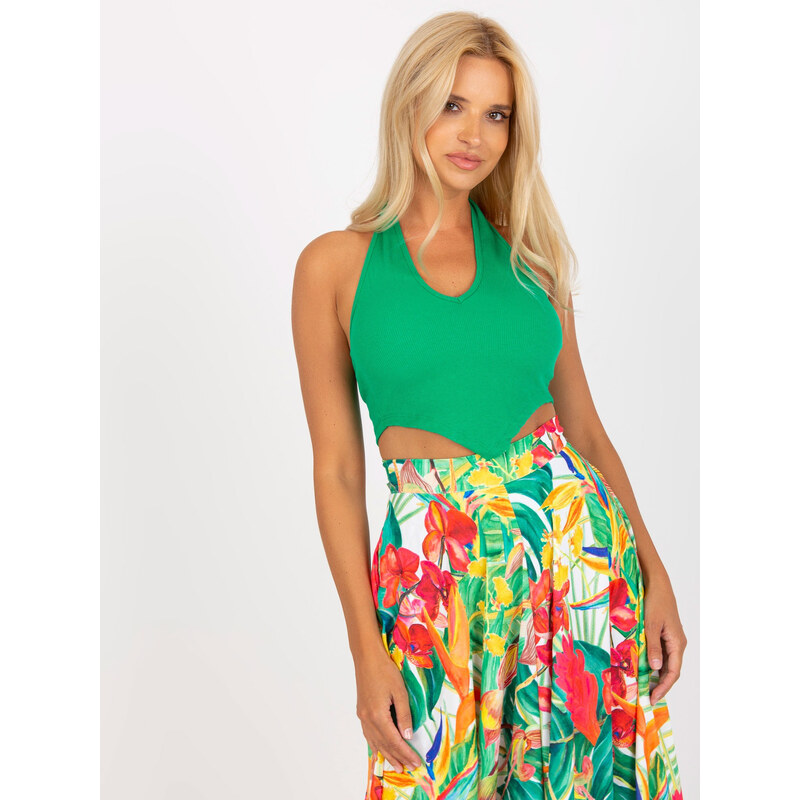 RUE PARIS Zelený crop top s holým chrbtom -RV-TP-8012.18-green 57950591