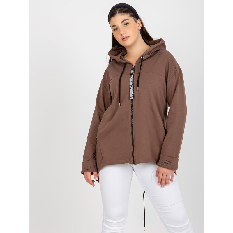 RELEVANCE Hnedá asymetrická mikina -RV-BL-8266.34P-brown 57950962