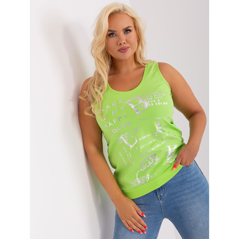 RELEVANCE Svetlozelené tielko s nápisom RV-TP-9008.38-light green 57952743