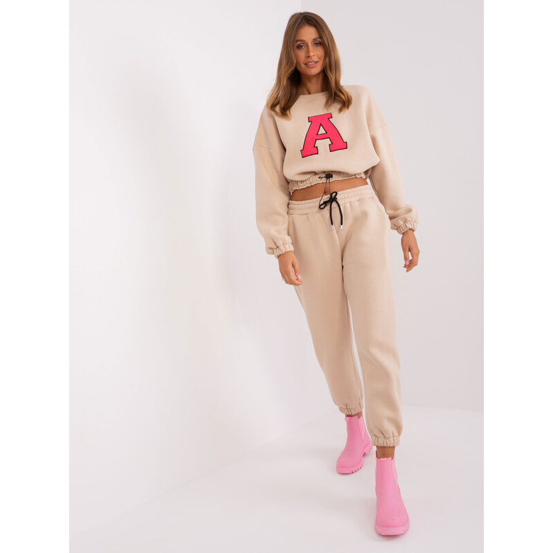 BASIC Béžová tepláková súprava bez kapucne EM-KMPL-804.00P-beige 46622625