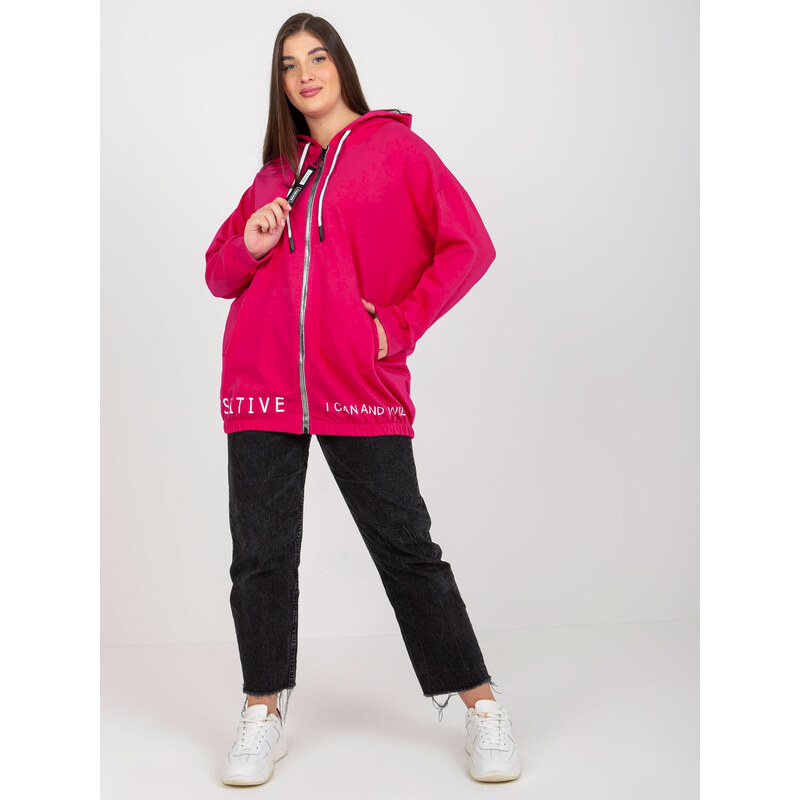 RELEVANCE Fuchsiová mikina na zips -RV-BL-8302.78-fuchsia 57954480