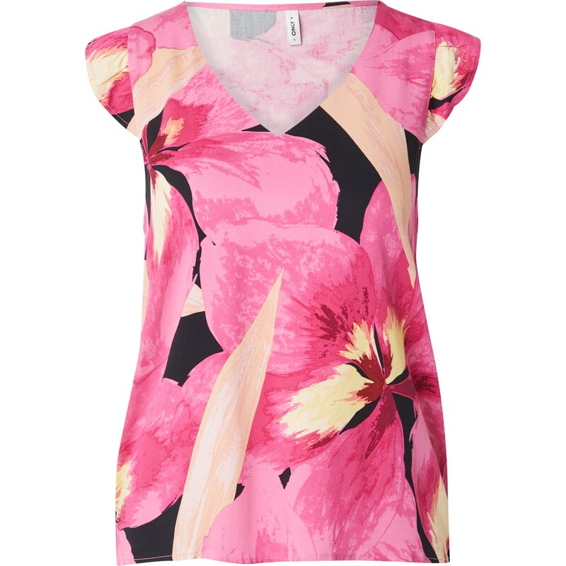 ONLY Blúzka ONLALMA svetložltá / svetloružová / tmavoružová / čierna 63095790