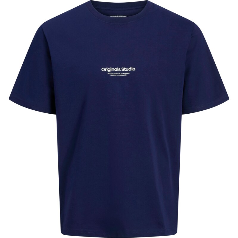 JACK & JONES Tričko JORVesterbro tmavomodrá / biela 63095296