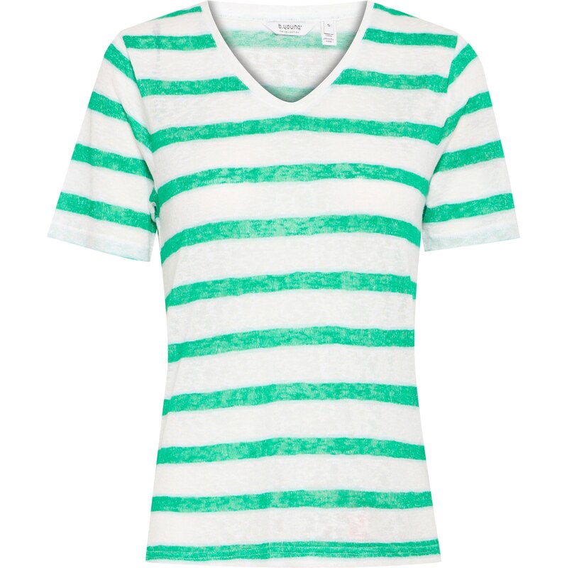 b.young Tričko BYSAKIA zelená / biela 63095814