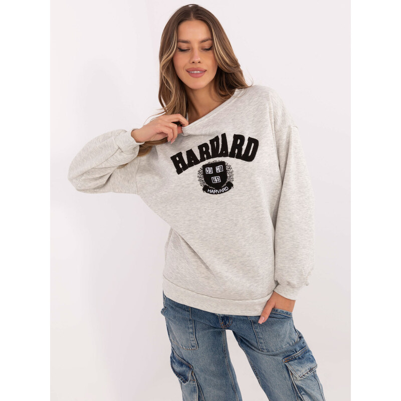 BASIC Svetlosivá dámska zateplená mikina bez kapucne EM-BL-617-16.01X 61779929