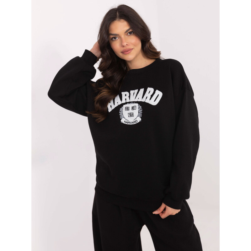 BASIC Čierna dámska zateplená mikina bez kapucne EM-BL-617-16.01X 61779931