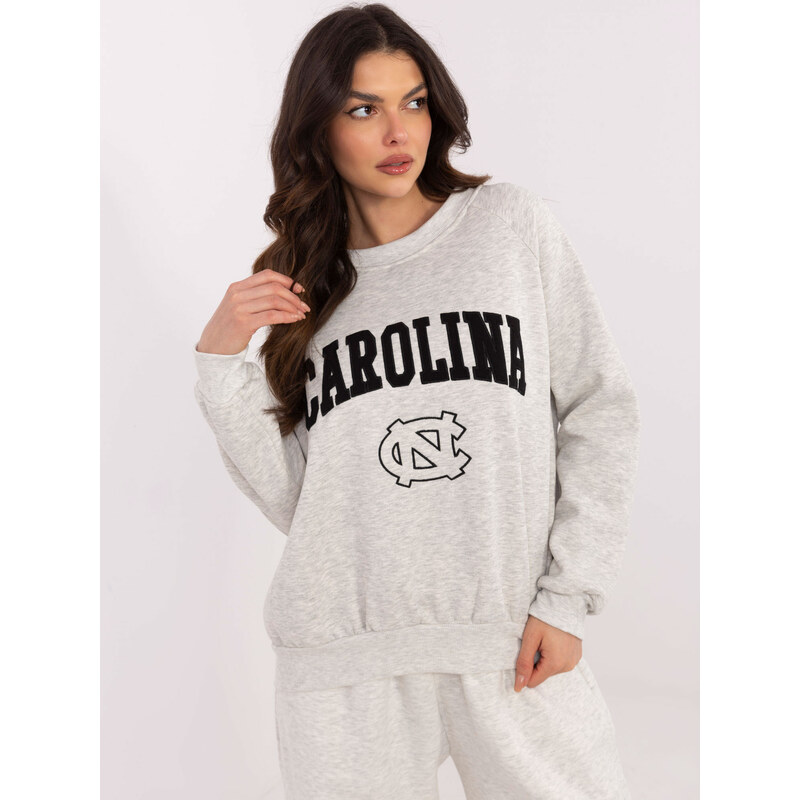 BASIC Svetlosivá dámska oversize mikina bez kapucne EM-BL-857-1.02X 61779952