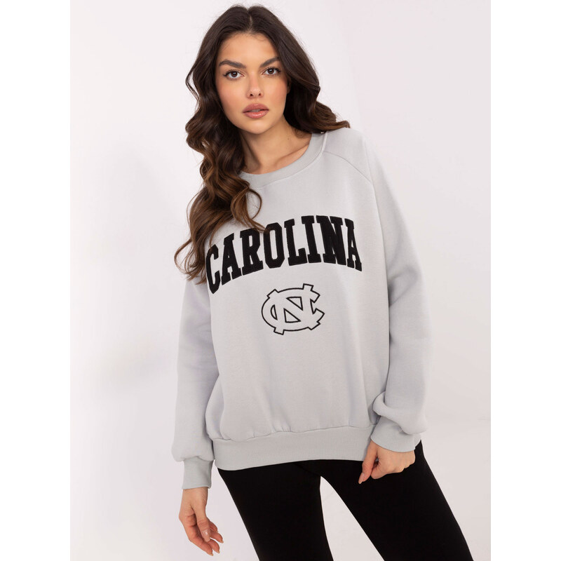 BASIC Svetlosivá dámska oversize mikina bez kapucne EM-BL-857-1.92P 61779942