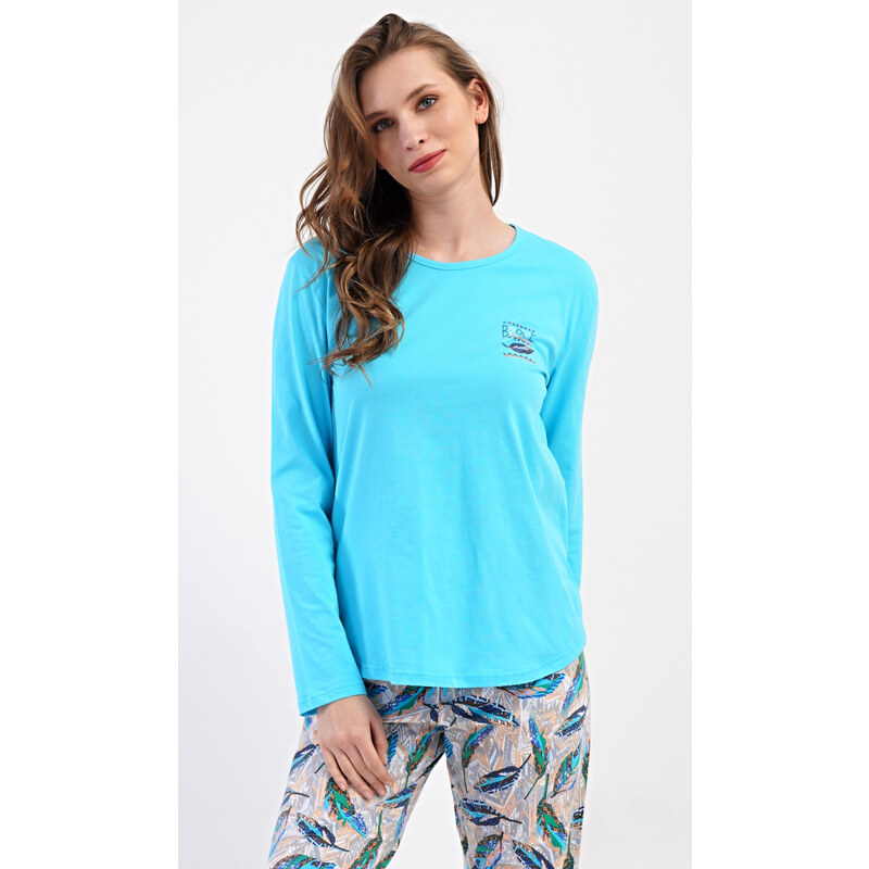 Vienetta Dámske dlhé pyžamo Leaves 63092638