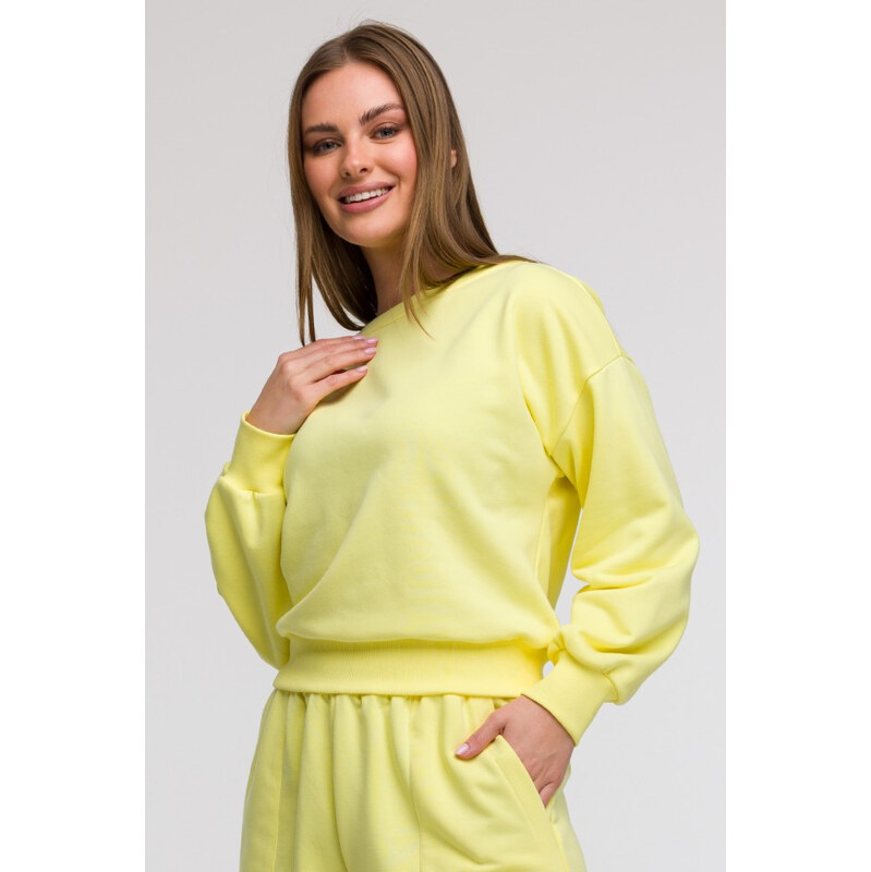 BeWear B293 Mikina s otvoreným chrbtom - citrónová 63092662