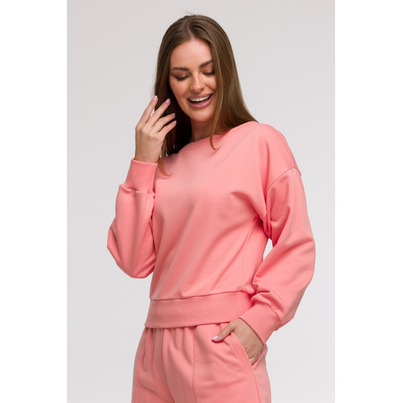 BeWear B293 Mikina s otvoreným chrbtom - koralová 63092663