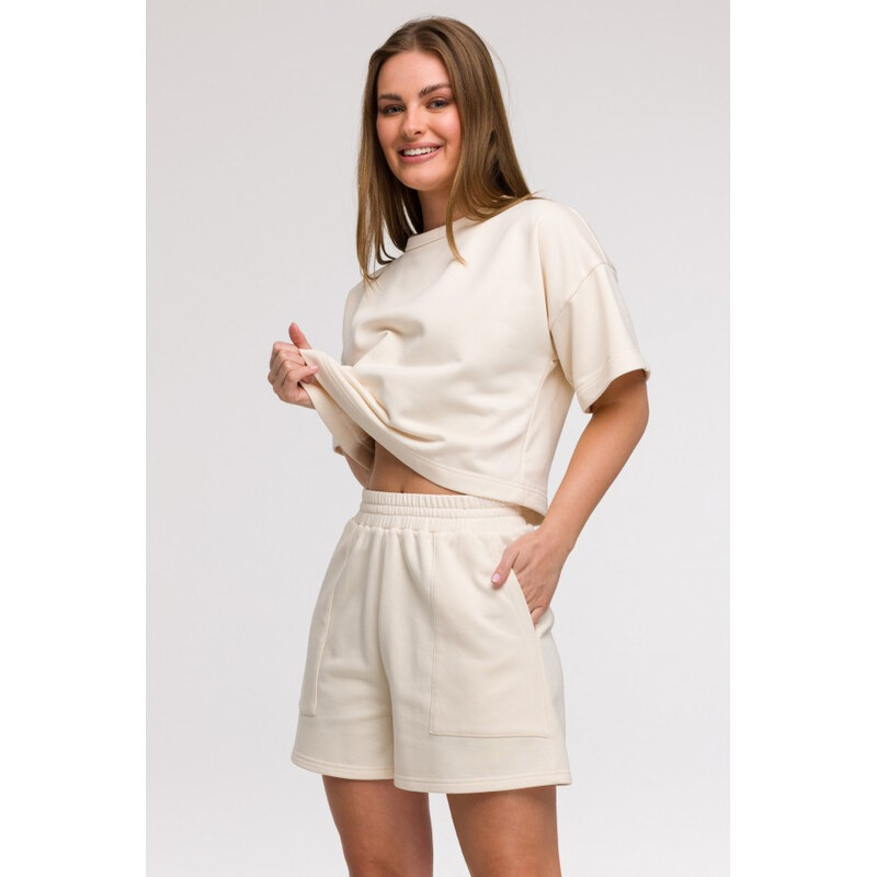 BeWear B295 Šortky s vreckami - vanilka 63092677