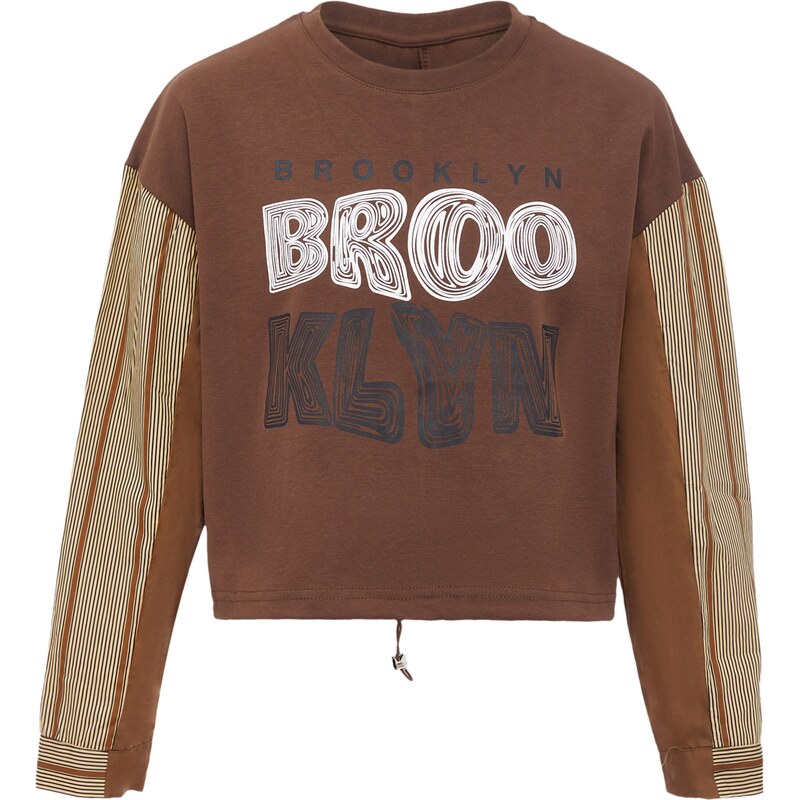 HOMEBASE Mikina béžová / hnedá / čierna 63145135