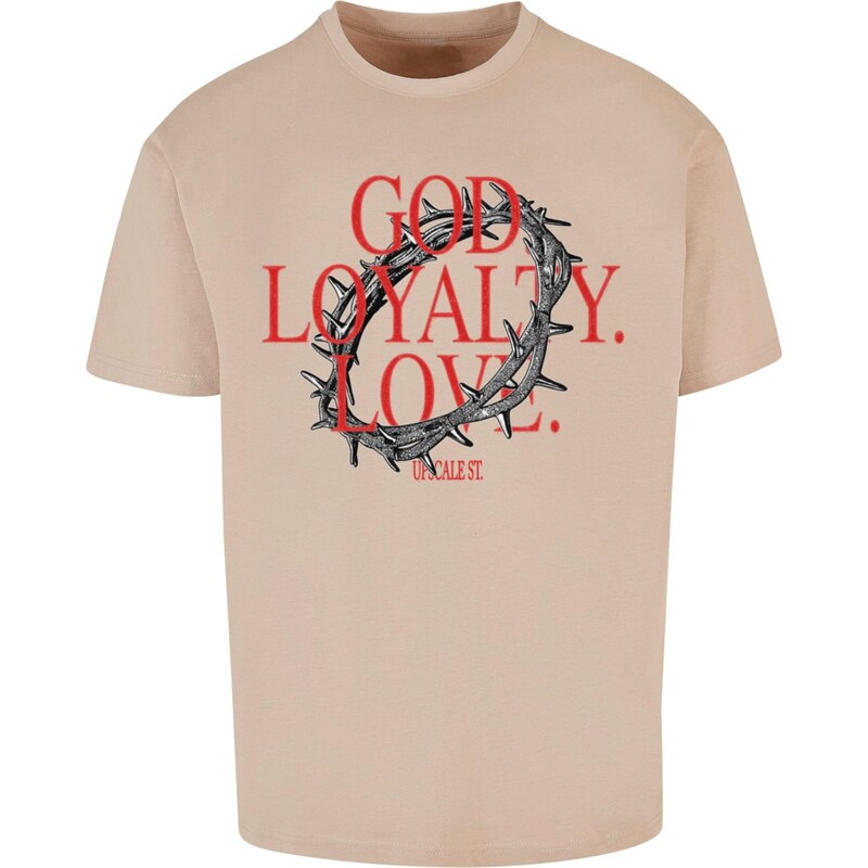 MT Upscale Tričko God Loyalty Love piesková / antracitová / červená 63144967