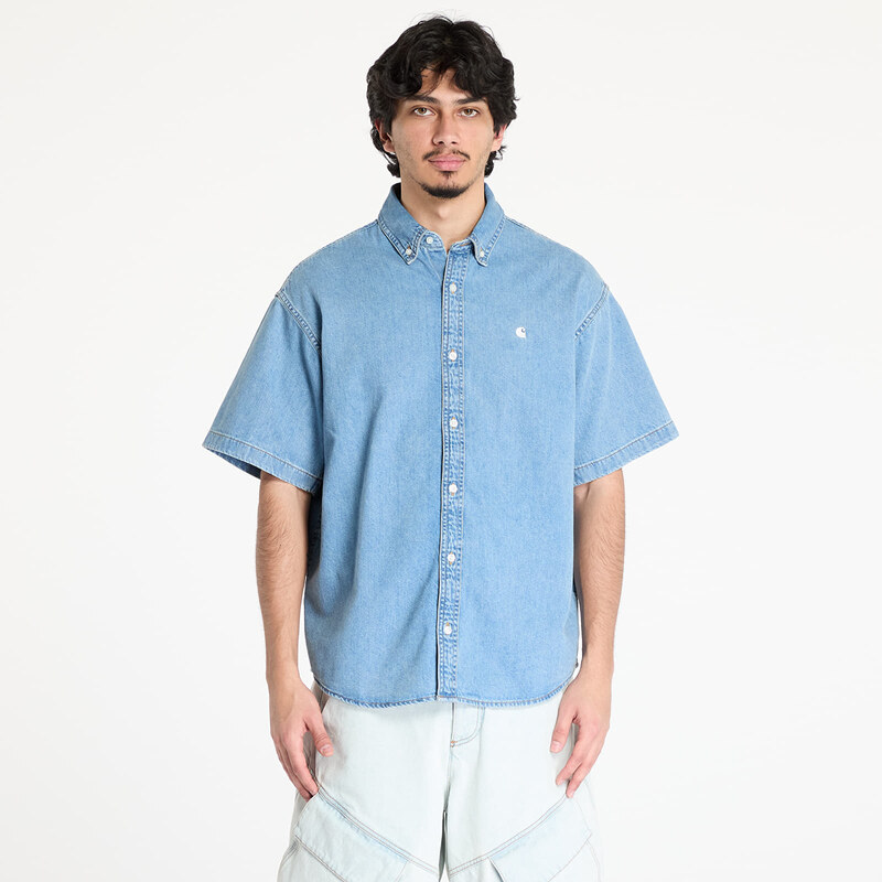 Košeľa Carhartt WIP S/S Lucas Shirt UNISEX Blue Bleached M 63106476