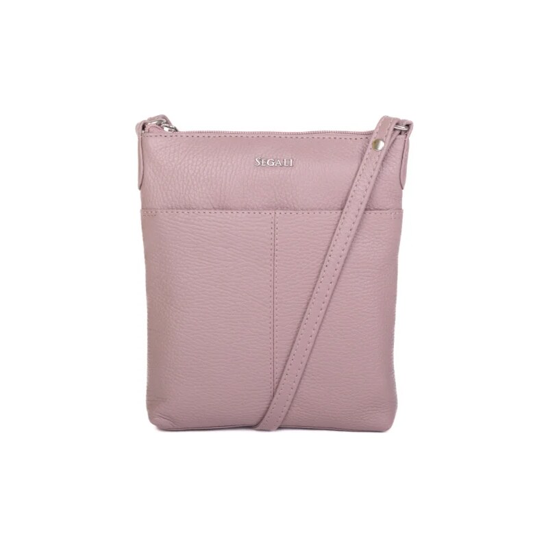 SEGALI Dámska kožená taška cez rameno SG-27001 ružová 46520483