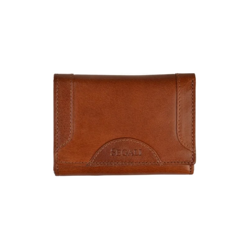 SEGALI Dámska kožená peňaženka SG-27196 B koňak 35335841