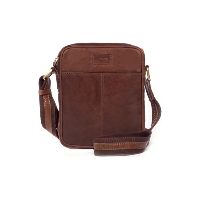 SEGALI Pánska kožená taška cez rameno SG-27018 hnedá 21675915