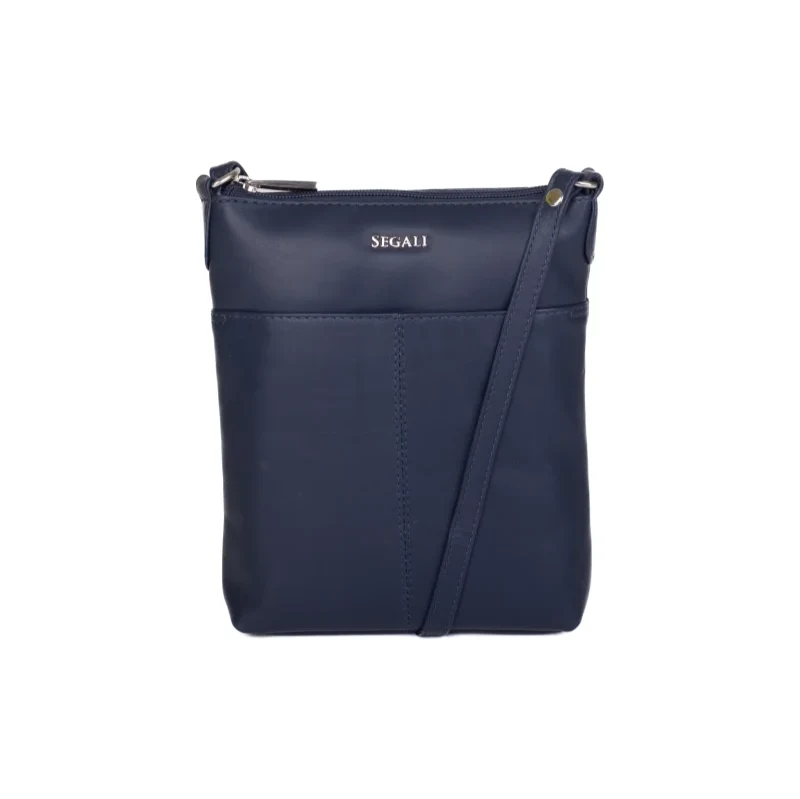 SEGALI Dámska kožená taška cez rameno SG-27001 modrá 11396275