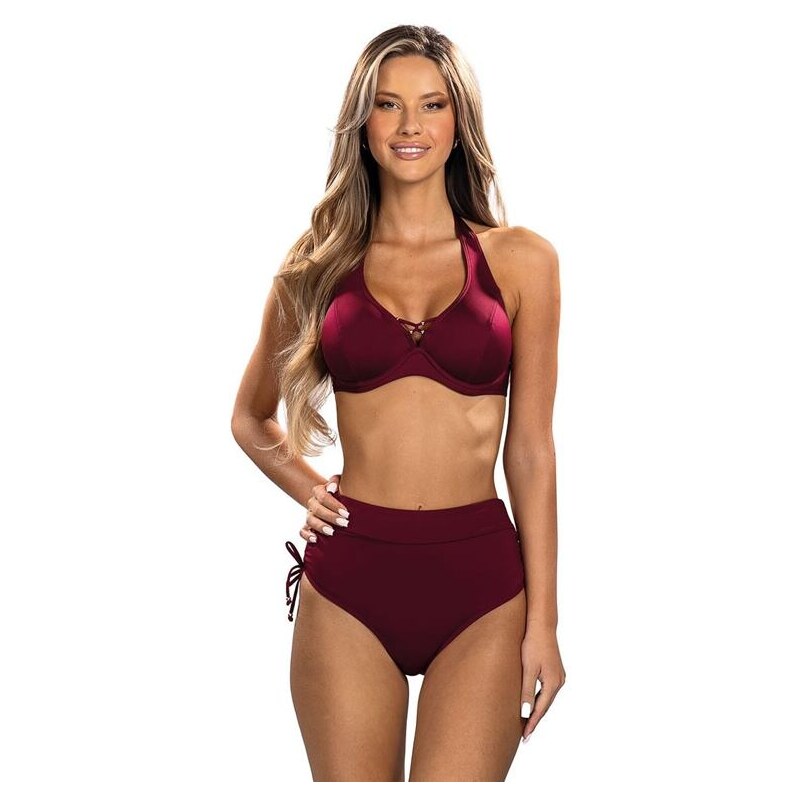 Lorin Dvojdielne plavky Dubaj bordové pre väčšie prsia 63208883