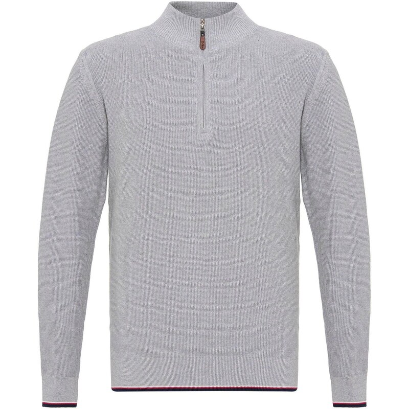 Jacey Quinn Sveter sivá melírovaná / červená / čierna 63107831