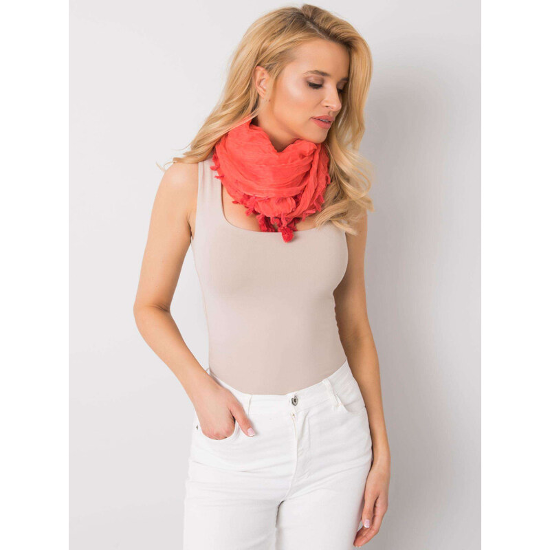 BASIC Koralová šatka so strapcami AT-CH-BF48172-coral red 24384557
