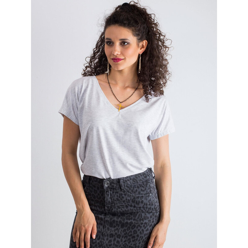 BASIC FEEL GOOD Svetlosivé dámske basic tričko RV-TS-4832.27P-light 48388214