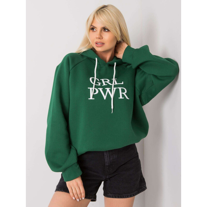 BASIC Zelená dámska mikina s nápisom -em-BL-651 / 3.39X-green 27155344