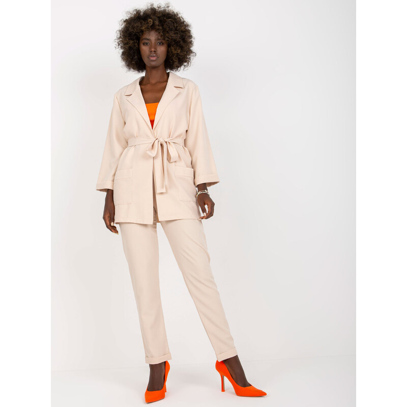 BASIC Béžový komplet blejzra a nohavíc -LK-KMPL-508173.25-beige 34508409