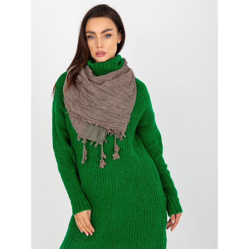 BASIC Tmavobéžová šatka so strapcami -AT-CH-BF48172 35713647