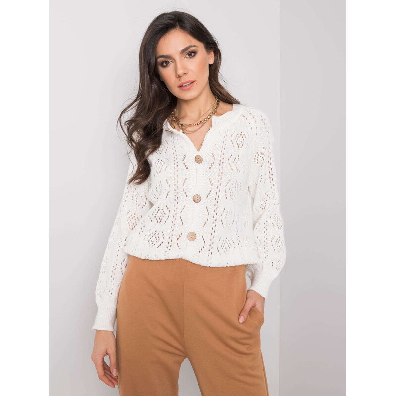 BASIC Smotanový sveter na gombíky TW-SW-BI-591.60-ecru 22507978