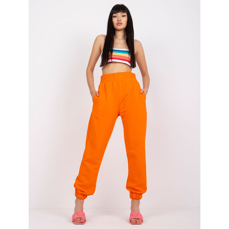 RUE PARIS Oranžové tepláky s vreckami RV-DR-7460.11-orange 57949144