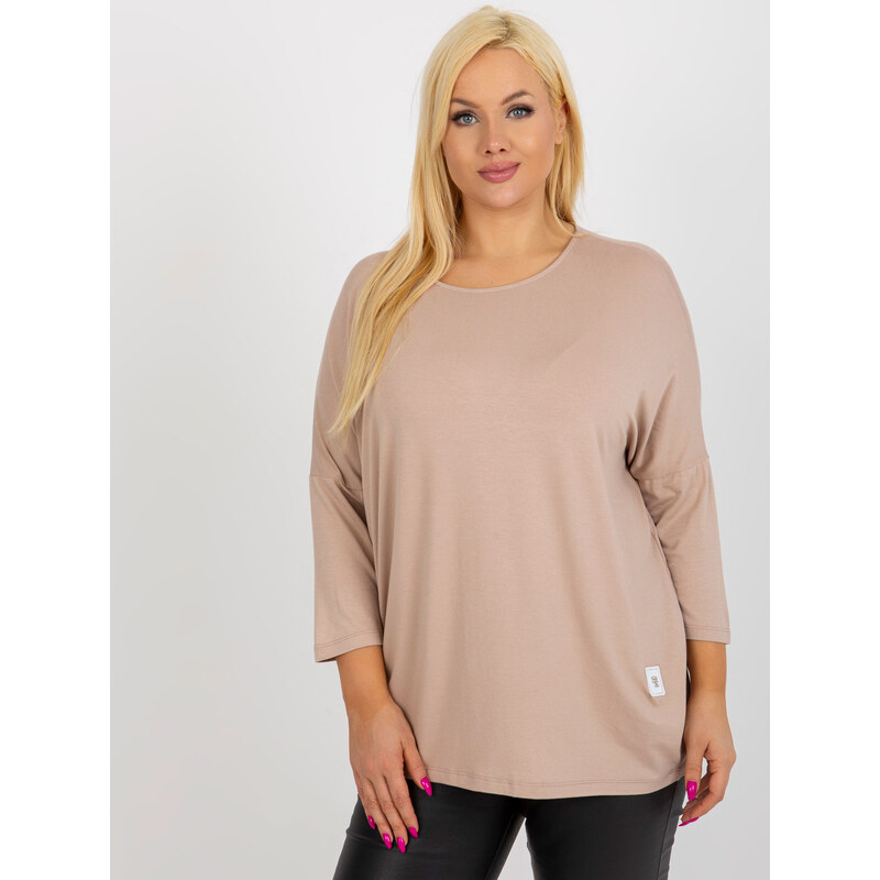 RELEVANCE Béžová voľná blúzka s 3/4 rukávom RV-BZ-3770.92-beige 57951841