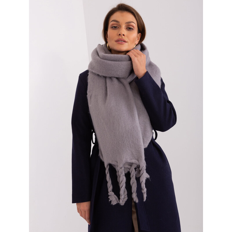 ITALY MODA Sivý šál so strapcami AT-SZ-2313502.63P-grey 57954088