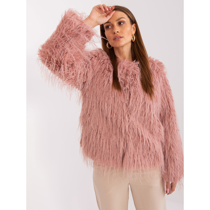 ITALY MODA Ružový dámsky kožúšok -AT-KR-2359.96P-pink 57954106