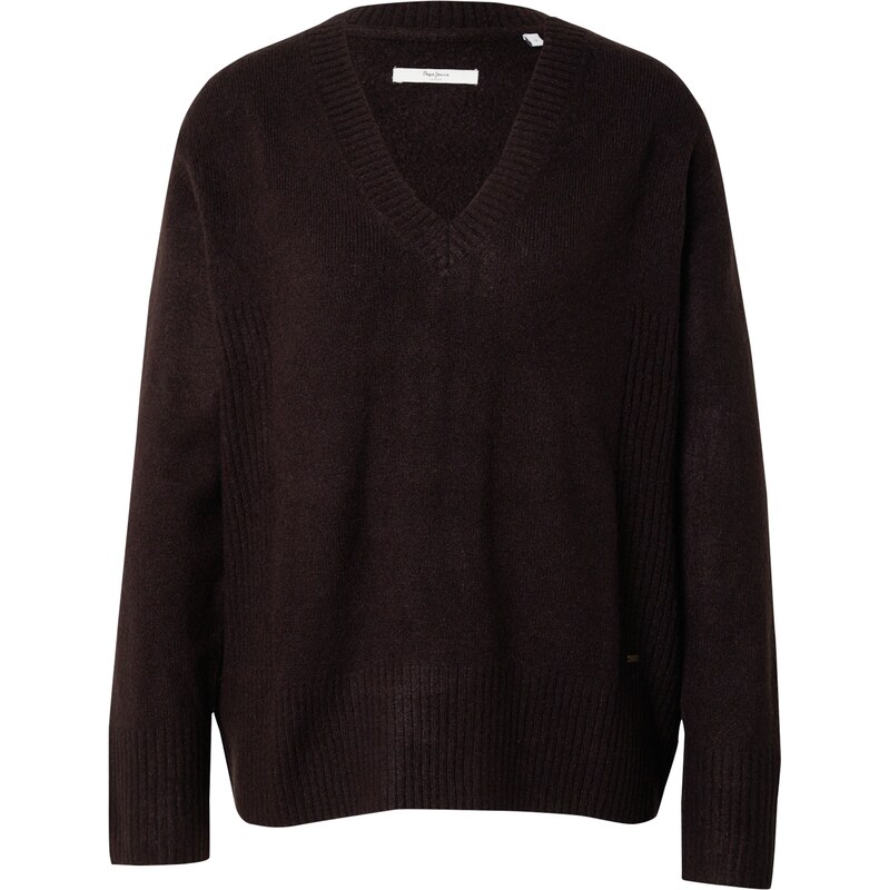 Pepe Jeans Sveter DENISSE tmavohnedá 63148616
