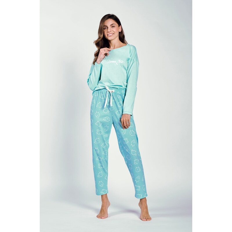 Taro Dámske bavlnené pyžamo Abi 3217 mätové, Farba mätová 63110384
